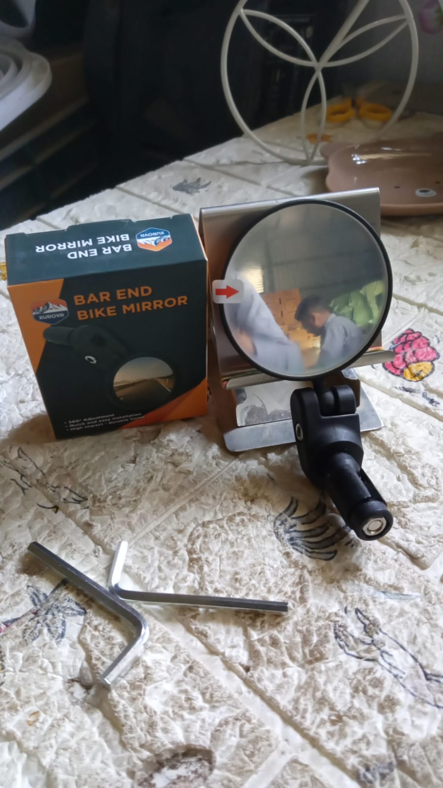 8505 Bar End Bike Mirror, Safe Rearview Mirror 360° Rotatable & Foldable Safety Bicycle Rear View Mirror, Mirror Durable Bike Mirror (1 Pc) 8505 Bar End Bike Mirror, Safe Rearview Mirror 360° Rotatable & Foldable Safety Bicycle Rear View Mirror, Mirror Durable Bike Mirror (1 Pc)